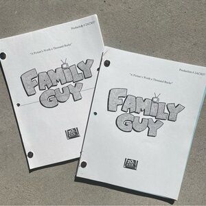 Family Guy SET 1999 A Picture’s Worth 1000 Bucks Episode Production Used Scripts